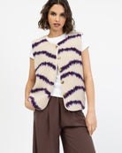 Teddy Weste mit abstraktem Print