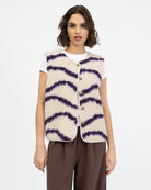 Teddy Weste mit abstraktem Print