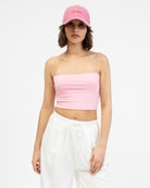 Crop Top mit dünnen Spaghettiträgern rosa