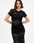 Kurzarm Maxikleid mit Animalprint