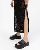 Kurzarm Maxikleid mit Animalprint