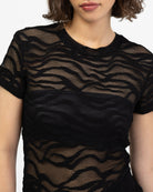 Kurzarm Maxikleid mit Animalprint