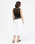 Strasssteinbesetztes Mesh Top mit Rautenprint