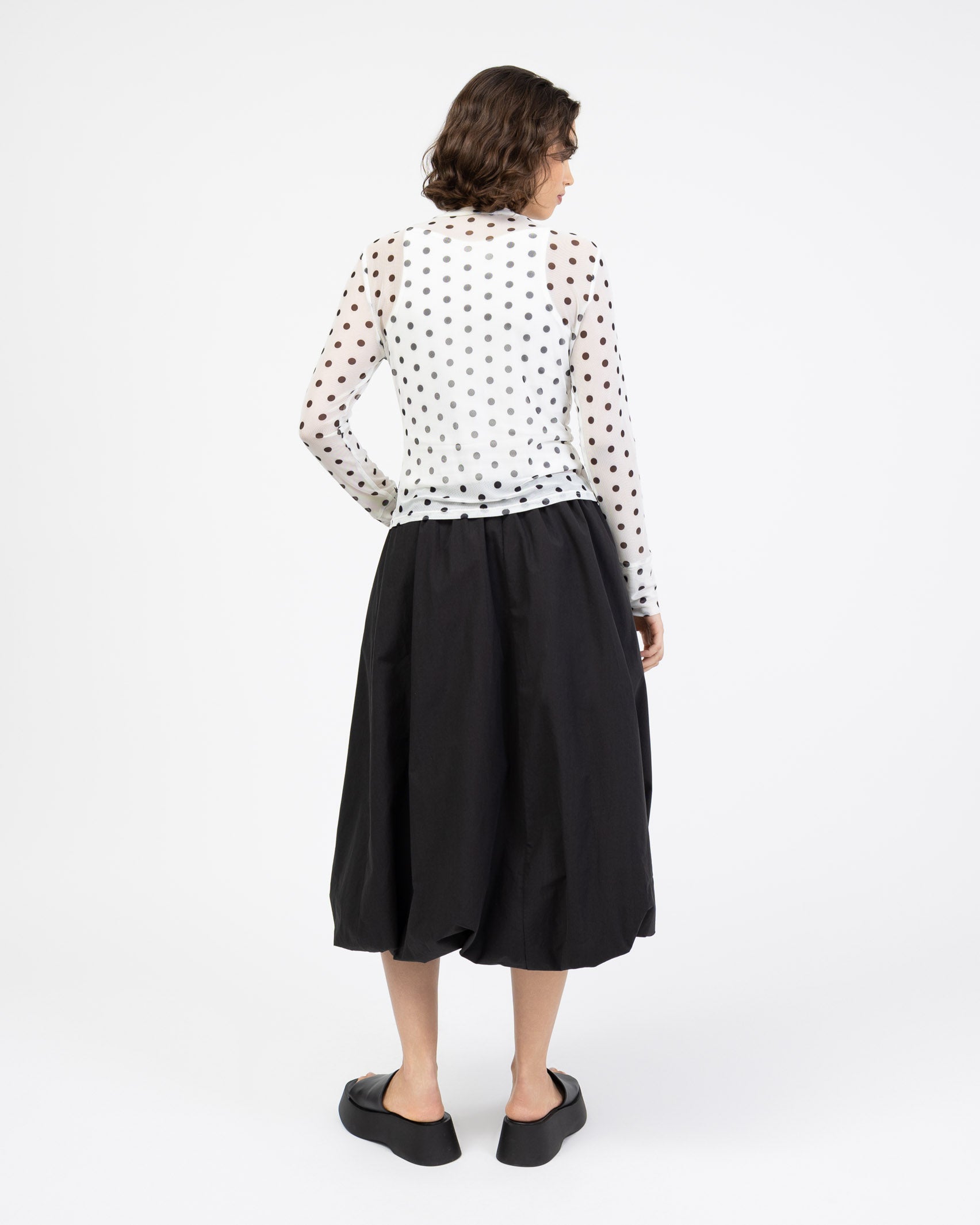 Mesh Cardigan mit Polkadotprint