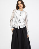 Mesh Cardigan mit Polkadotprint