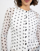 Mesh Cardigan mit Polkadotprint