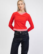 Langarmshirt mit Layering-Effekt von vorne