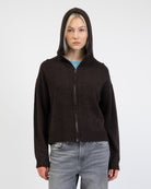 Strickjacke mit Kapuze von vorne