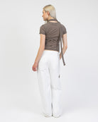 Gestreiftes Shirt mit Rundhalsauschnitt von hinten
