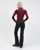 Samt Body mit Animalprint von hinten
