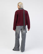 Einfarbige Teddyjacke von hinten