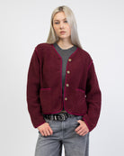 Einfarbige Teddyjacke von vorne