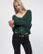 Strickjacke mit V-Ausschnitt von vorne
