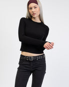Langarmshirt mit Rundhalsausschnitt von vorne