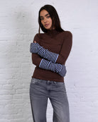 Gestreifte Strickstulpen
