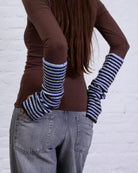 Gestreifte Strickstulpen