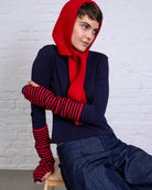 Gestreifte Strickstulpen