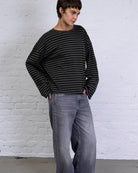 Lockeres Langarmshirt mit Streifen