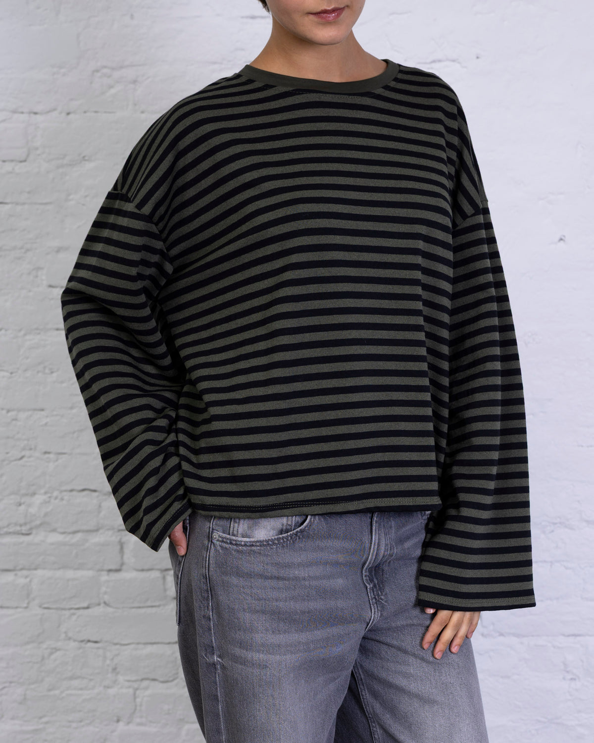 Lockeres Langarmshirt mit Streifen