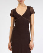 Mesh Maxikleid mit Spitzendetails
