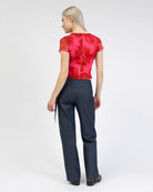 Mesh Shirt mit Blumenmuster