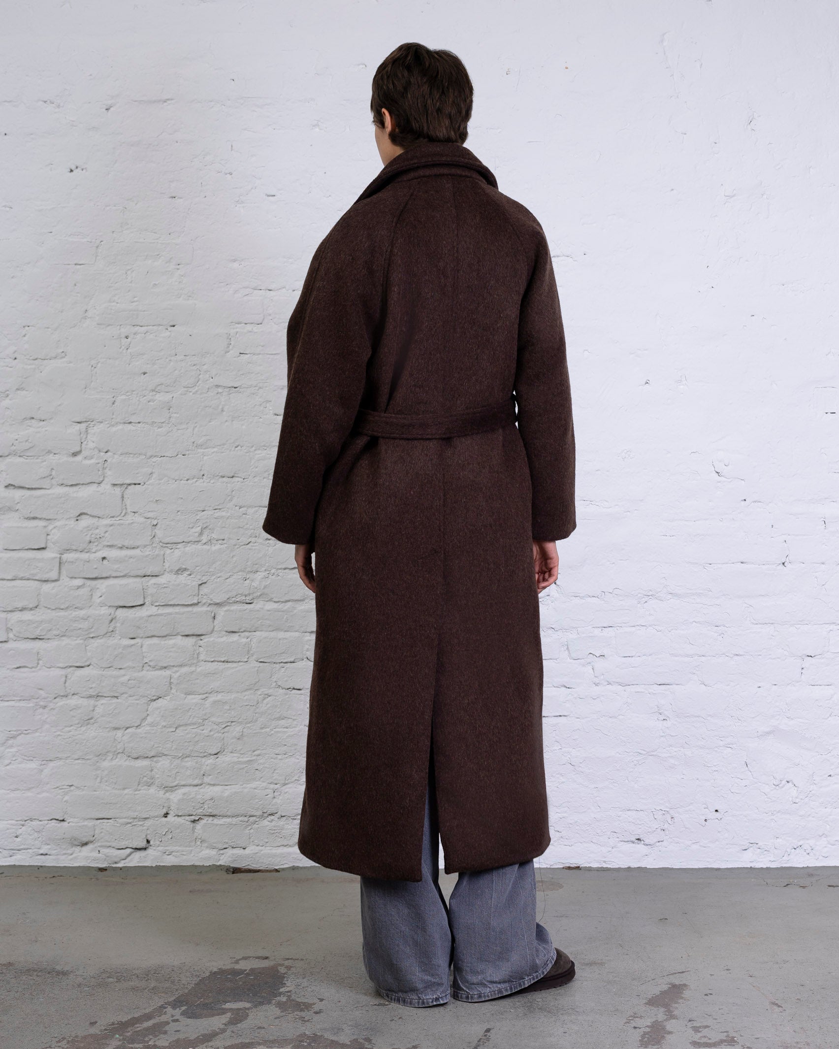 Langer Wollmantel