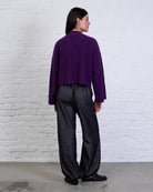 Gerippter Pullover mit Stehkragen