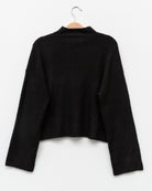Gerippter Pullover mit Stehkragen