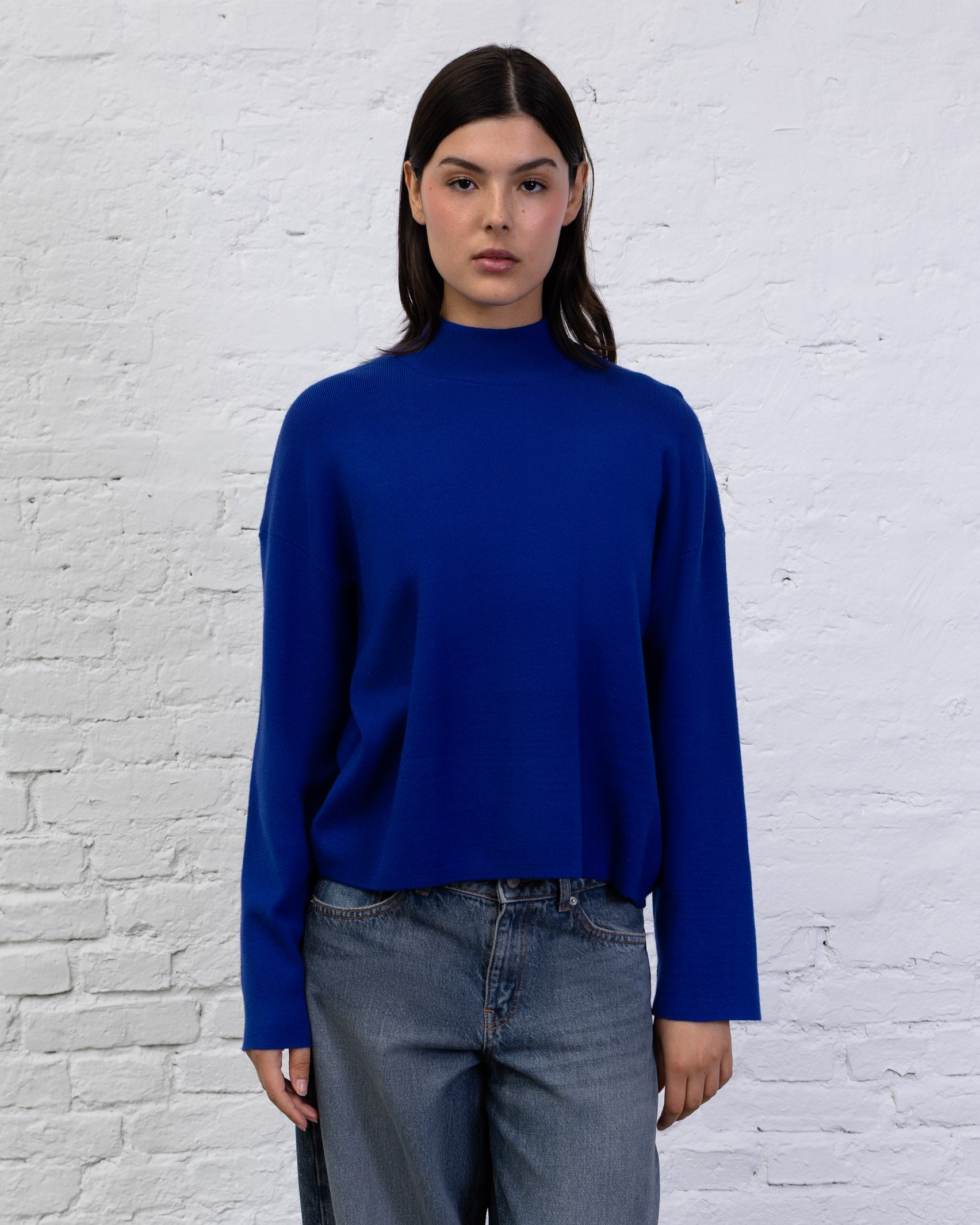 Weicher Pullover mit Stehkragen