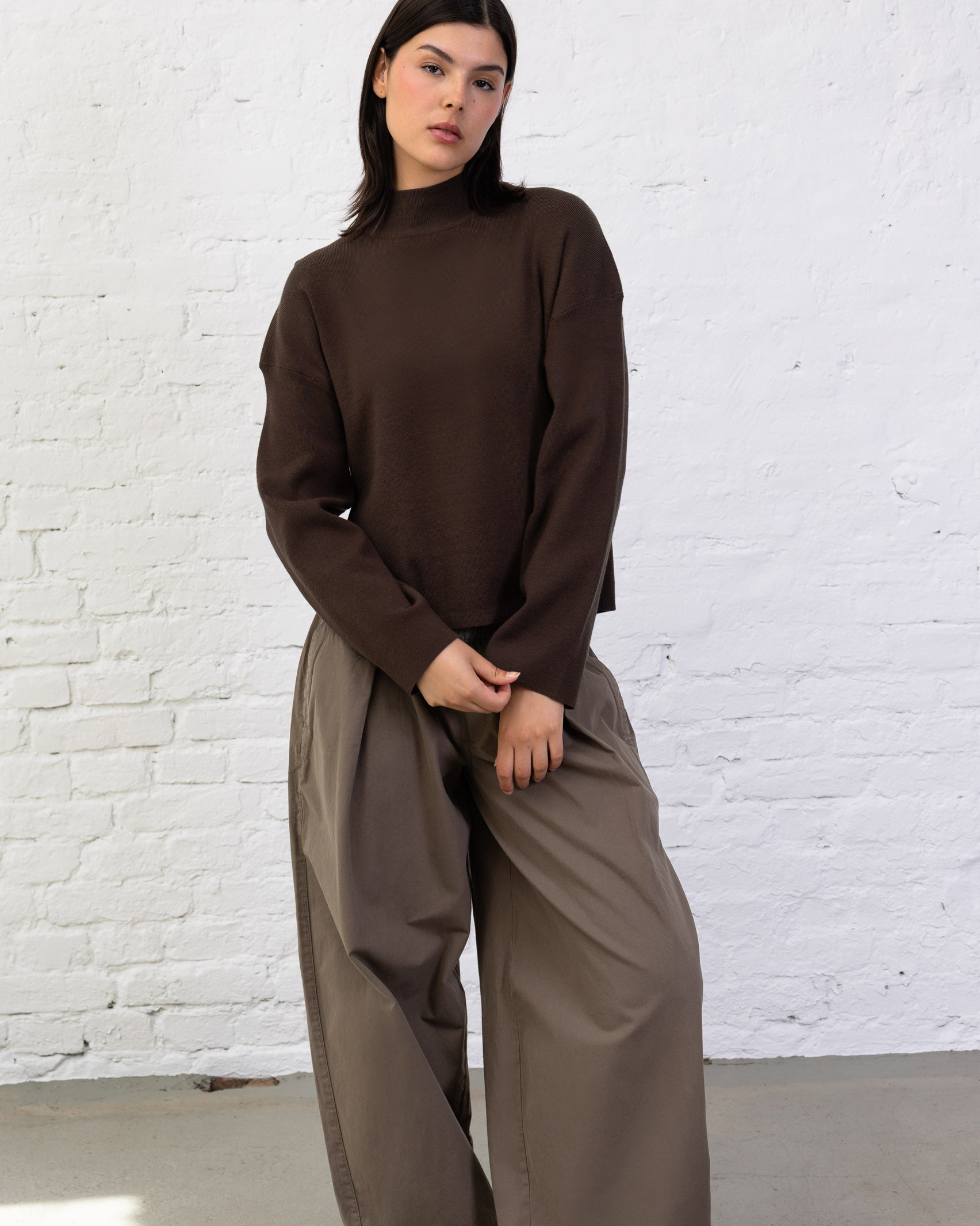 Weicher Pullover mit Stehkragen