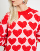 Oversize Pullover mit Herzmuster - Broke + Schön