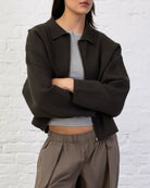 Kastige Strickjacke mit Reißverschluss