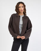 Kastige Strickjacke mit Reißverschluss