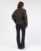 Kastige Strickjacke mit Reißverschluss