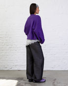 Kastige Strickjacke mit Reißverschluss