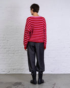 Weiche gestreifte Strickjacke