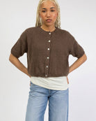 Strickjacke mit kurzen Ärmeln