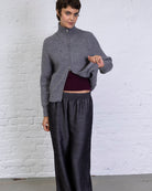 Strukturierte Strickjacke mit Doppel-Reißverschluss
