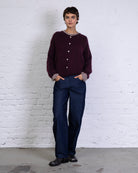 Weiche einfarbige Strickjacke