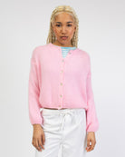 Weiche einfarbige Strickjacke
