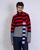 Pullover mit buntem Streifenmix
