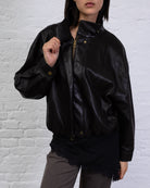 Bomberjacke aus Kunstleder