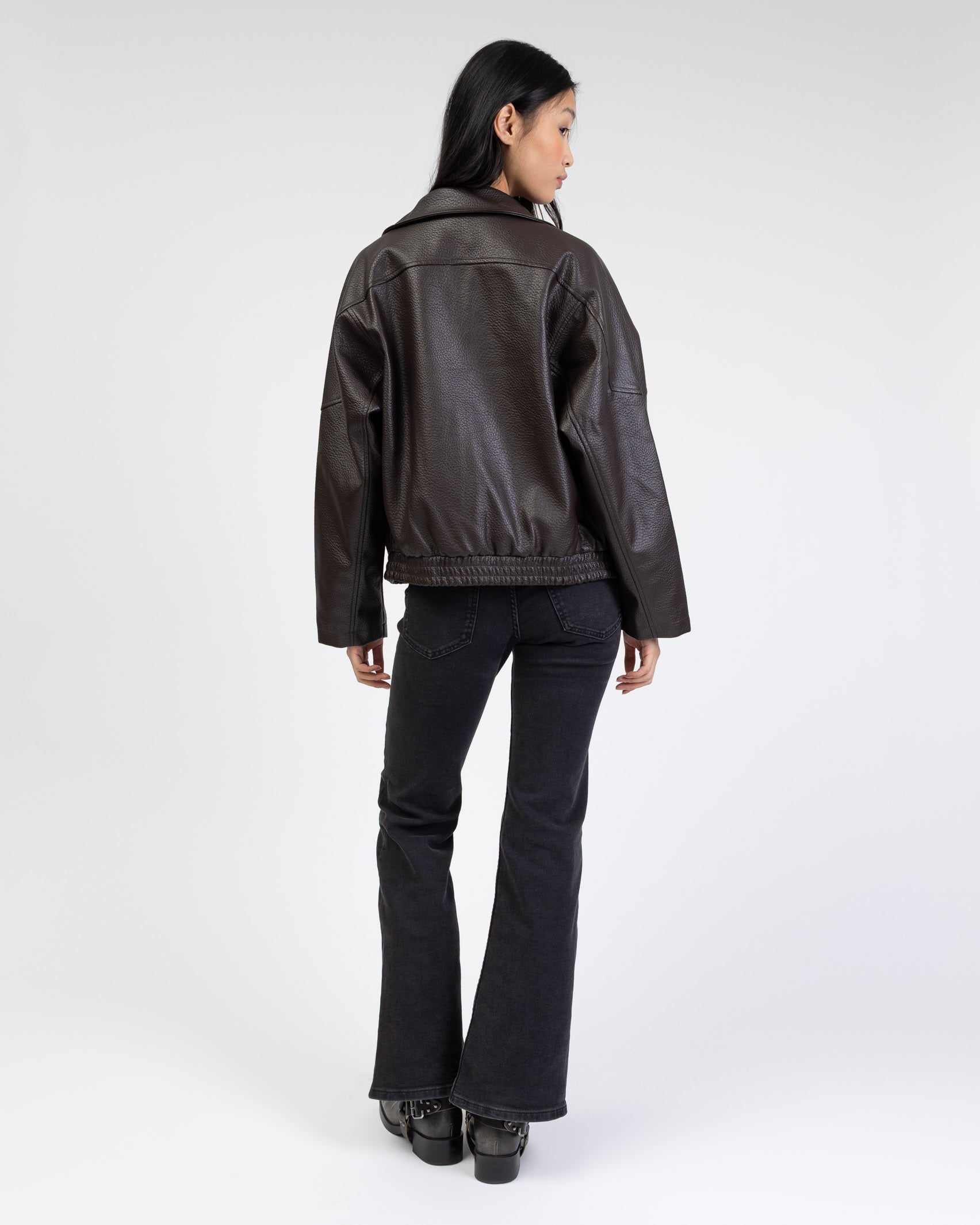 Kunstlederjacke mit Stehkragen