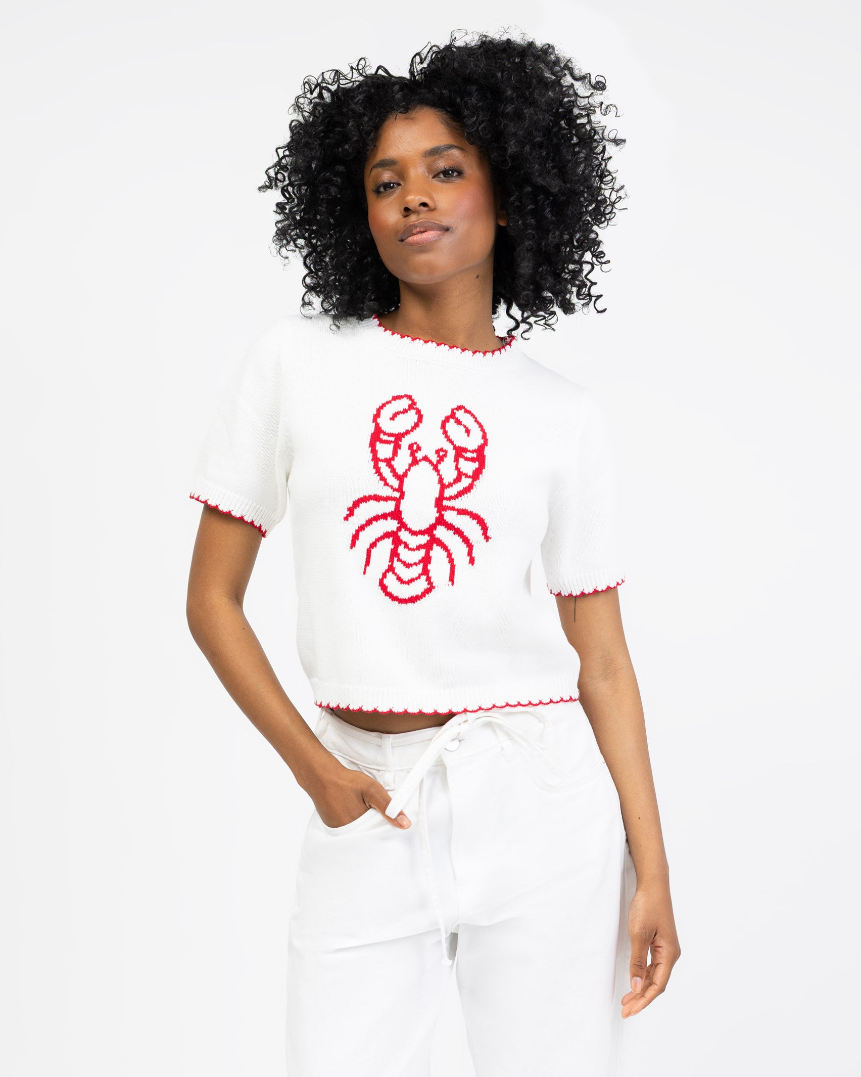 Strickshirt mit Lobsterprint