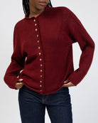 Strickjacke mit Stehkragen