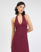 Neckholder Maxikleid aus Leinen-Mix