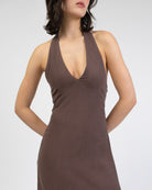 Neckholder Maxikleid aus Leinen-Mix