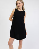 Rückenfreies Minikleid aus Leinen-Mix