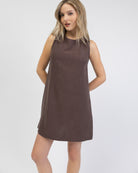 Rückenfreies Minikleid aus Leinen-Mix