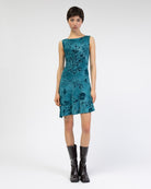 Minikleid mit Blumenprint aus Samt
